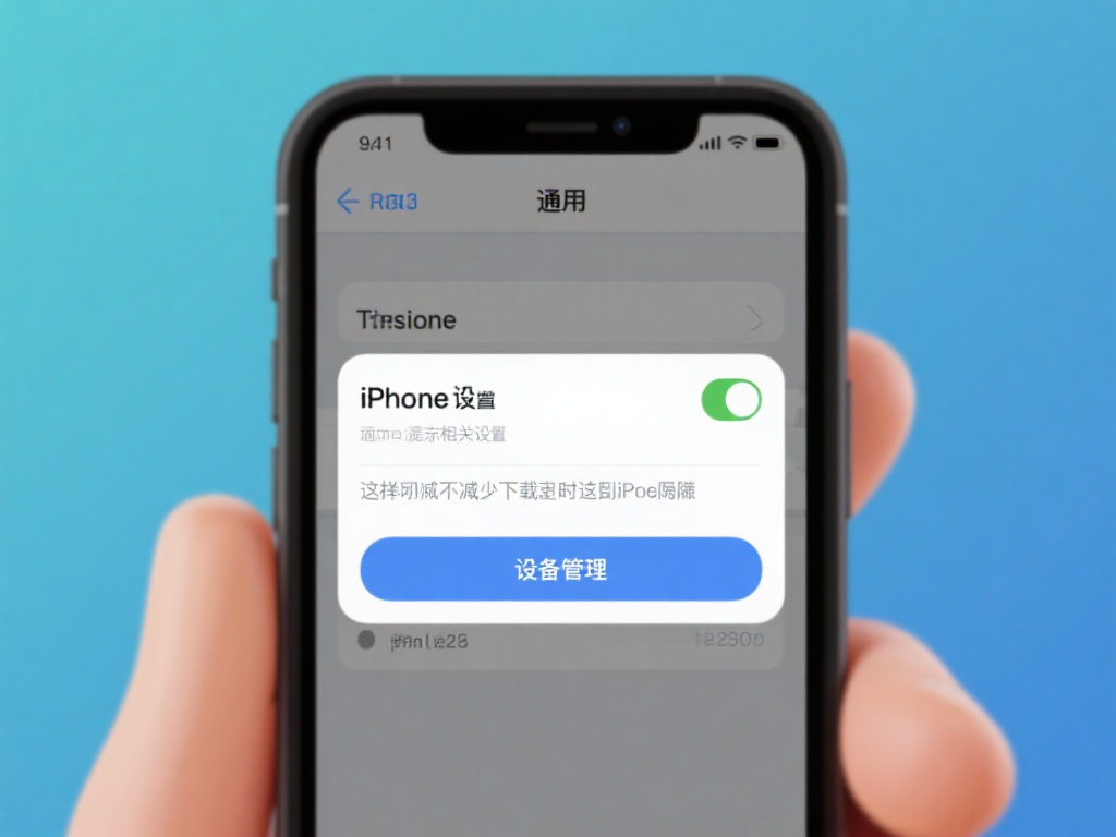 在iPhone的设置中找到“通用”，然后点击“设备